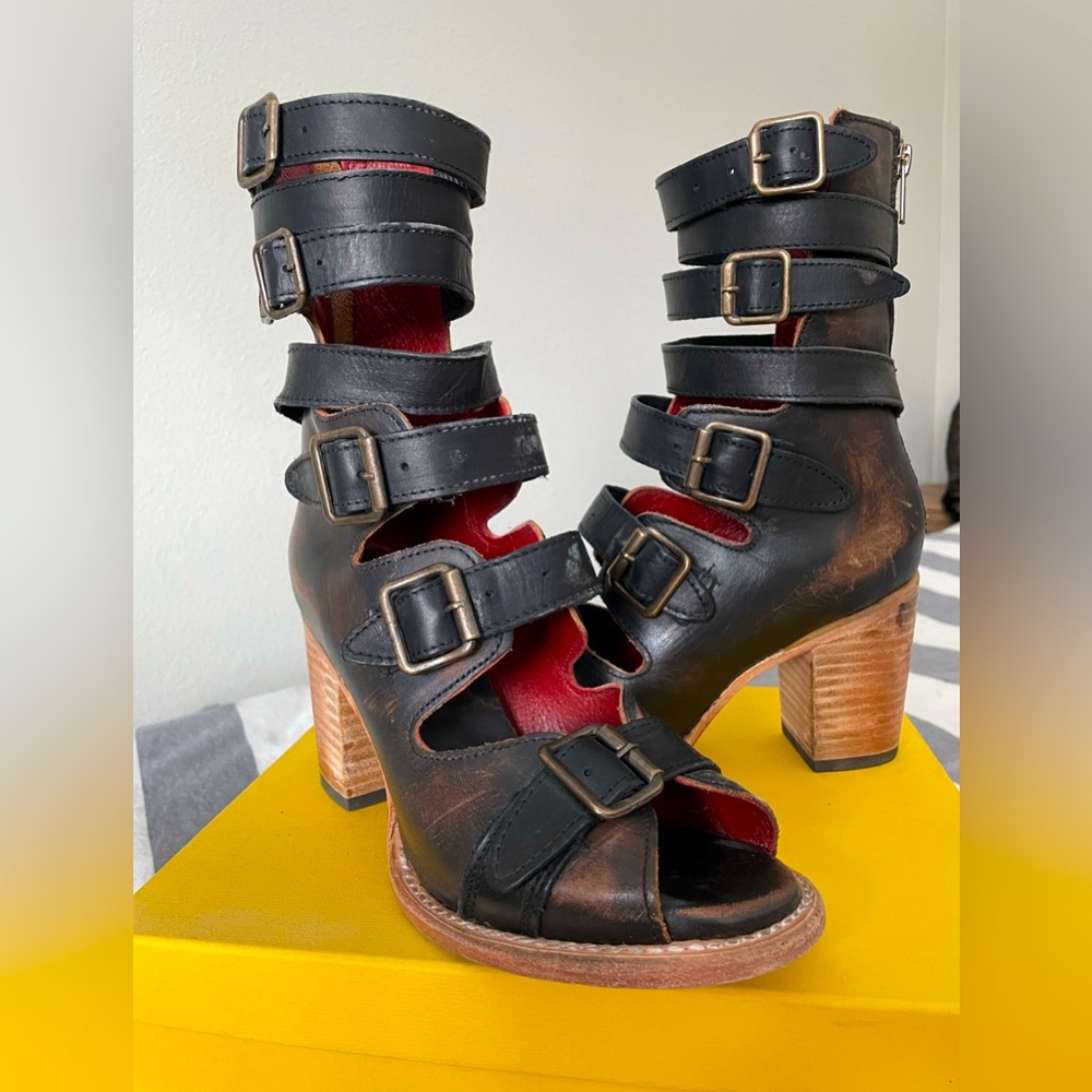 Freebird by Steven Black and Brown Strappy Sandals